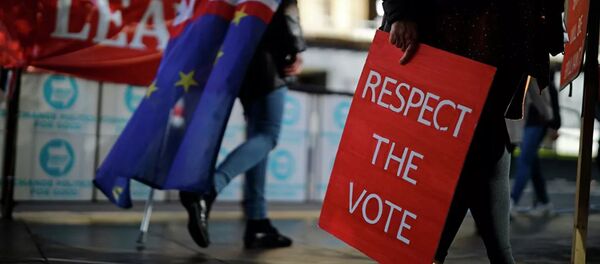 Сторонники Brexit у здания Парламента Сторонники Brexit у здания Парламента - Sputnik Абхазия