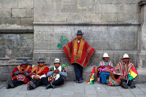 Сторонники президента Боливии Эво Моралеса в городе Ла-Пас, Боливия - Sputnik Абхазия