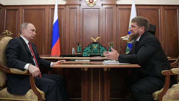 Встреча президента РФ В. Путина с главой Чечни Р. Кадыровым - Sputnik Абхазия