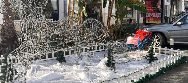 Новогодняя инсталляция у гостинице Сан-Ремо Новогодняя инсталляция у гостинице Сан-Ремо - Sputnik Абхазия