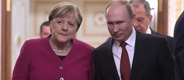 Встреча президента РФ В. Путина с канцлером Германии А. Меркель - Sputnik Абхазия