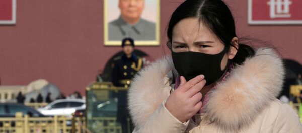 Турист в маске посещает площадь Тяньаньмэнь в Пекине Турист в маске посещает площадь Тяньаньмэнь в Пекине - Sputnik Абхазия