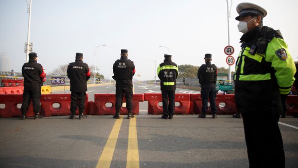 Полиция стоит на контрольно-пропускном пункте у моста через реку Янцзы  - Sputnik Абхазия