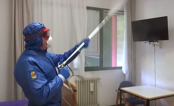 Санитарная обработка пансионата «Мартино Занки» в пригороде Бергамо Санитарная обработка пансионата «Мартино Занки» в пригороде Бергамо - Sputnik Абхазия