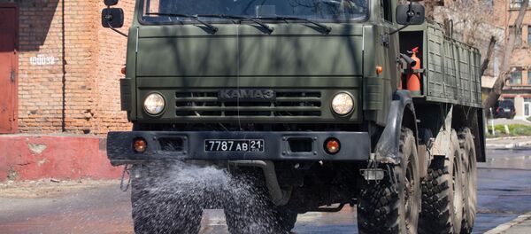 Дезинфекция завода Победит оборонно-промышленного комплекса Дезинфекция завода Победит оборонно-промышленного комплекса - Sputnik Аҧсны