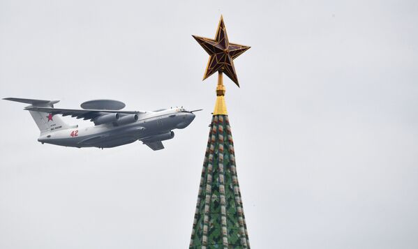 Авиационный комплекс дальнего радиолокационного обнаружения А-50У на репетиции воздушной части парада Победы в Москве - Sputnik Абхазия