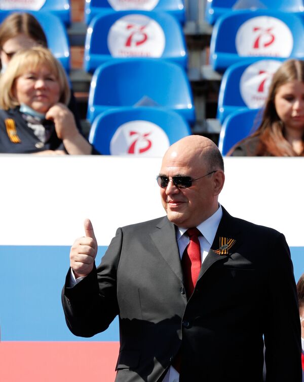Председатель правительства РФ Михаил Мишустин на параде Победы в Моске - Sputnik Абхазия